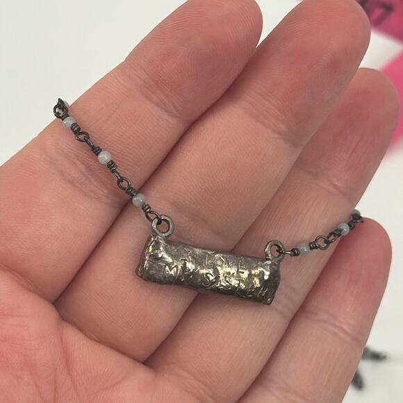 Handmade sterling silver exhale necklace - Picture 3 of 6